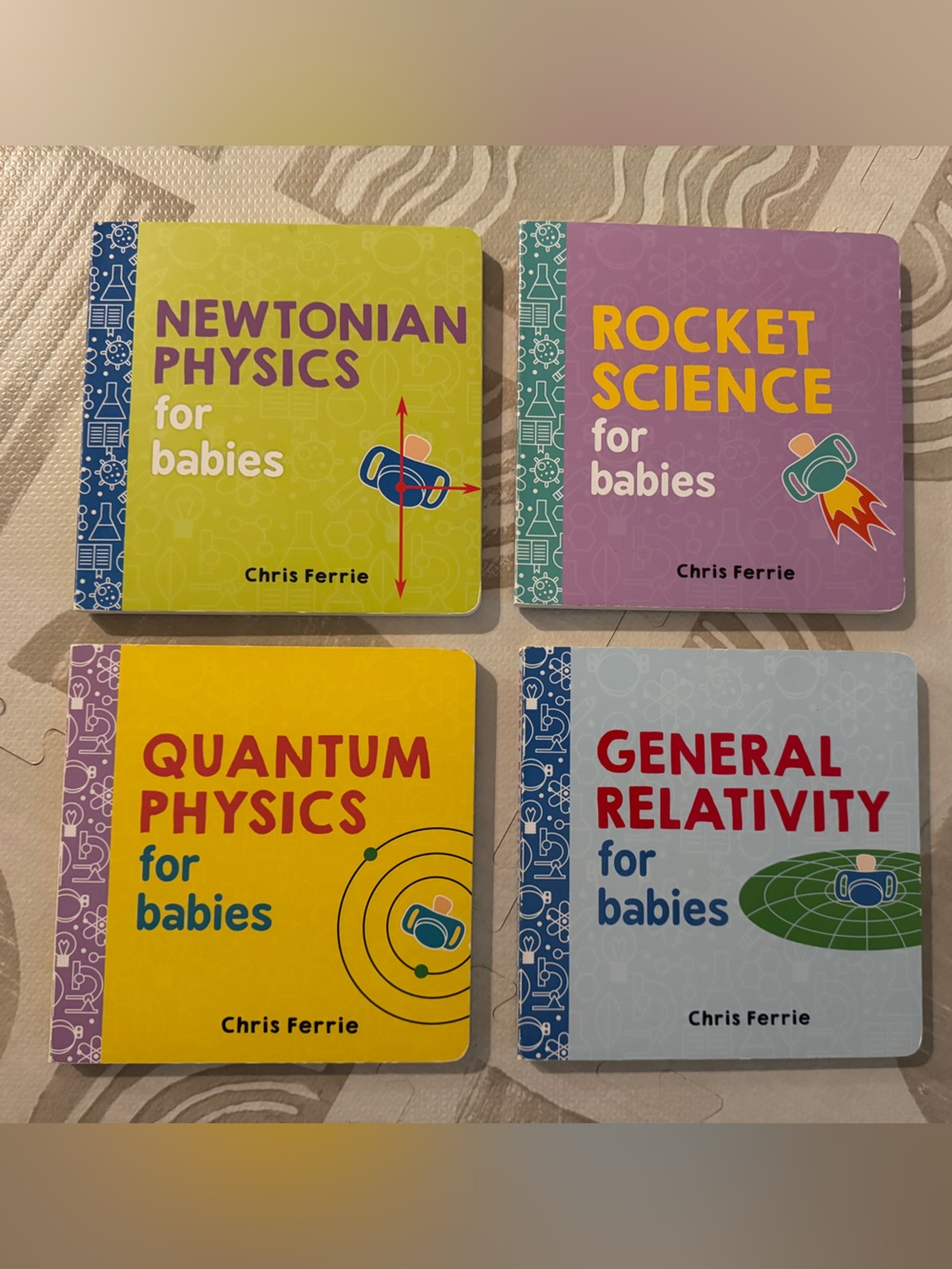 Babies Physics Board Book Set - Yellow, Purple, Green, Light Blue